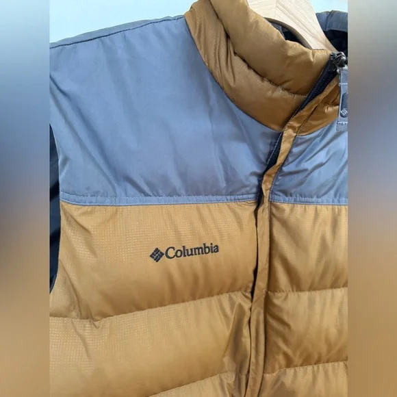 Columbia Men’s Down Vest  • L • Camel & Grey - Picture 3 of 9